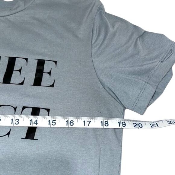 Distressed Gray "Coffee Addict" Graphic T-Shirt Size M 65% Cotton & 35% Polyeste - Picture 7 of 7